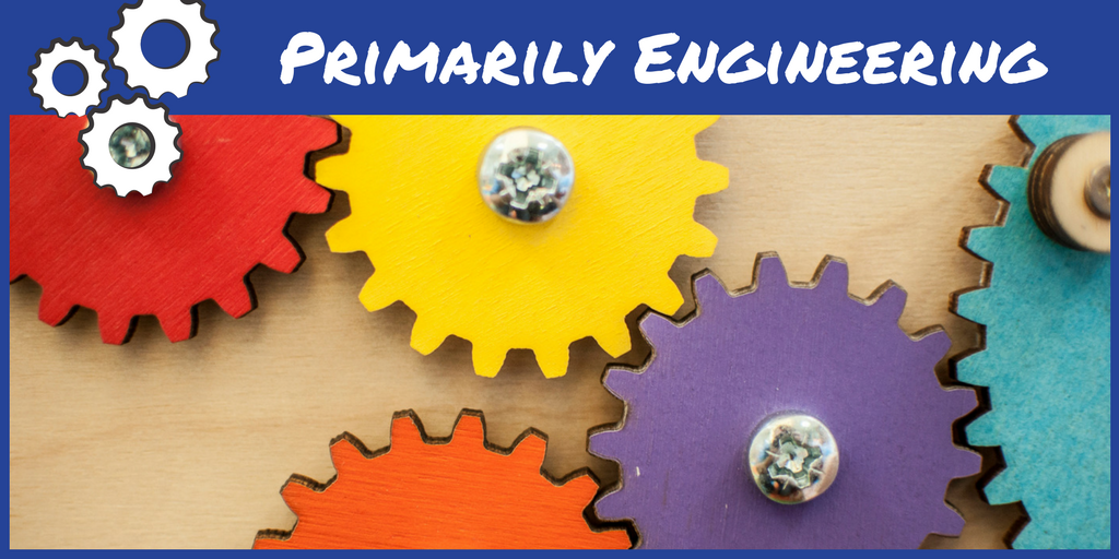 Primarily Engineering with a backdrop of colorful gears